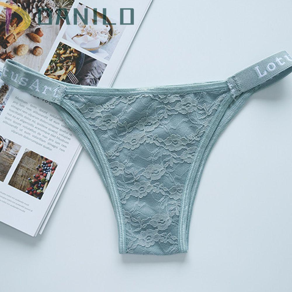 Quần Lót Cotton Không Đường May Viền Ren Lưng Thấp Thời Trang Cho Nữ