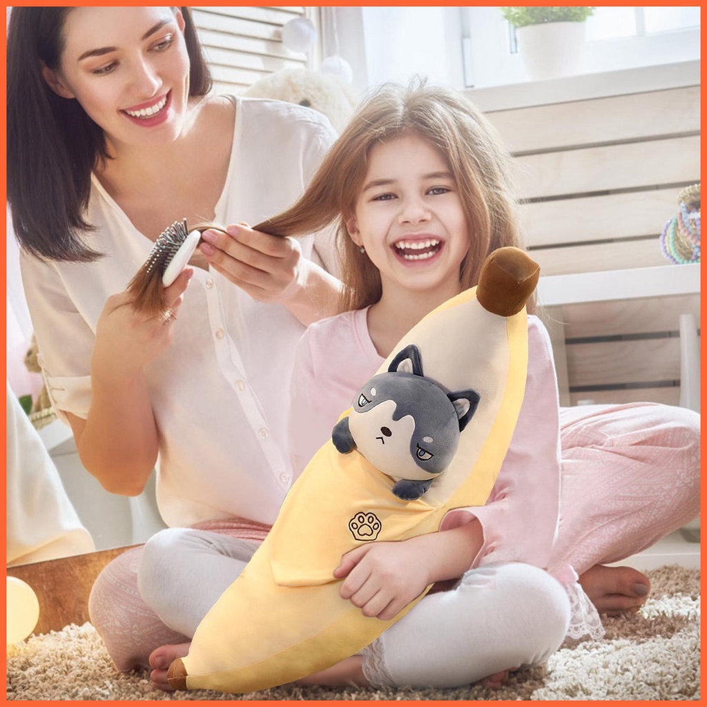 Gối Ôm Nhồi Bông Mềm Mại Thoải Mái Hình Trái Chuối Dễ Thương 21.6inch