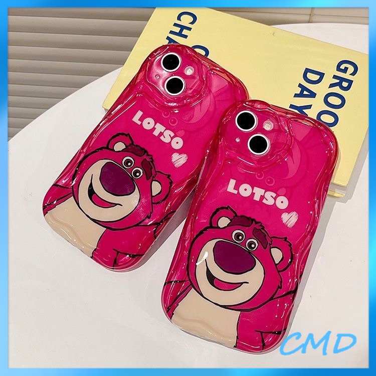 Ốp lưng iphone Điện Thoại cuộn sóng lập thể gấu dâu tây có kính râm, vỏ mềm chống chấn động Cho Iphone 6 / 6S / 6splus / se / 7 / 7plus / 8 / 8plus / X / xs / xsmax / 11 / 12 / 13 / 14 / Plus / pro / pro max-205