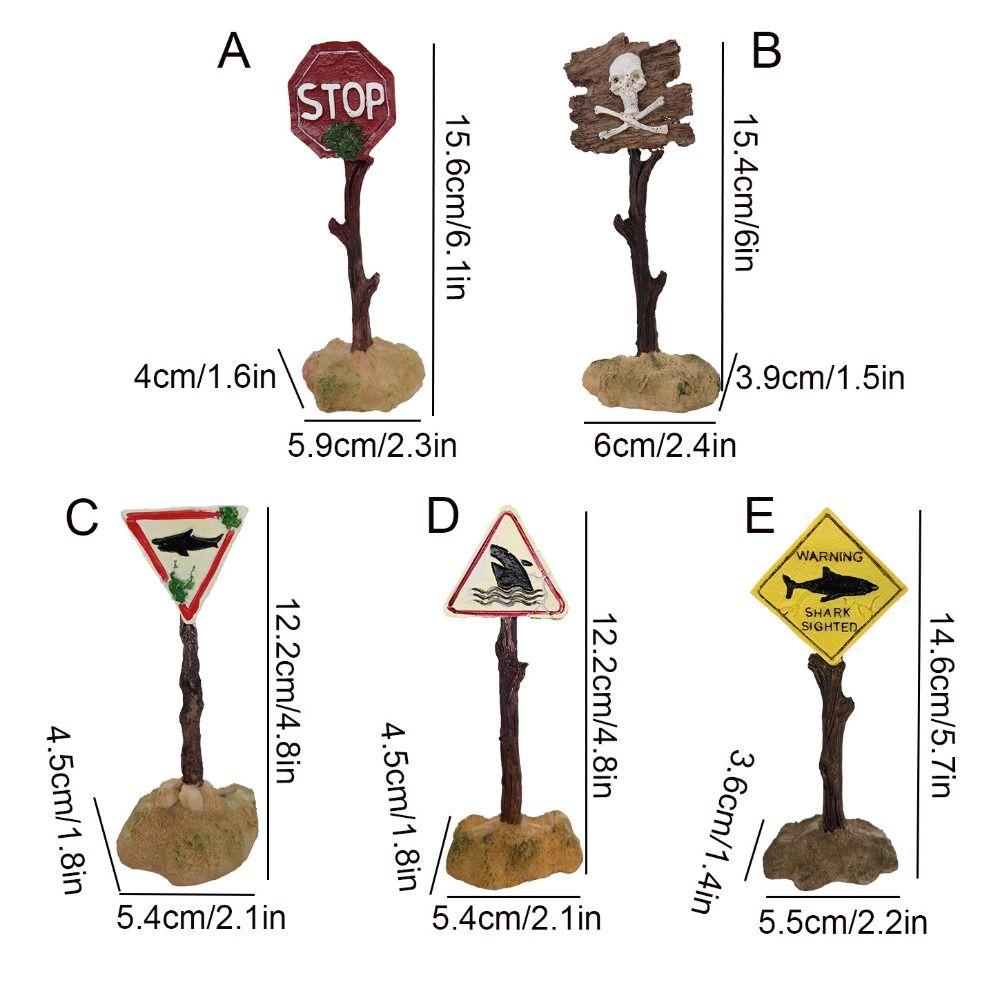 1 Biển Cảnh Báo Hình Cá Mập Bằng Nhựa Resin Trang Trí Bể Cá