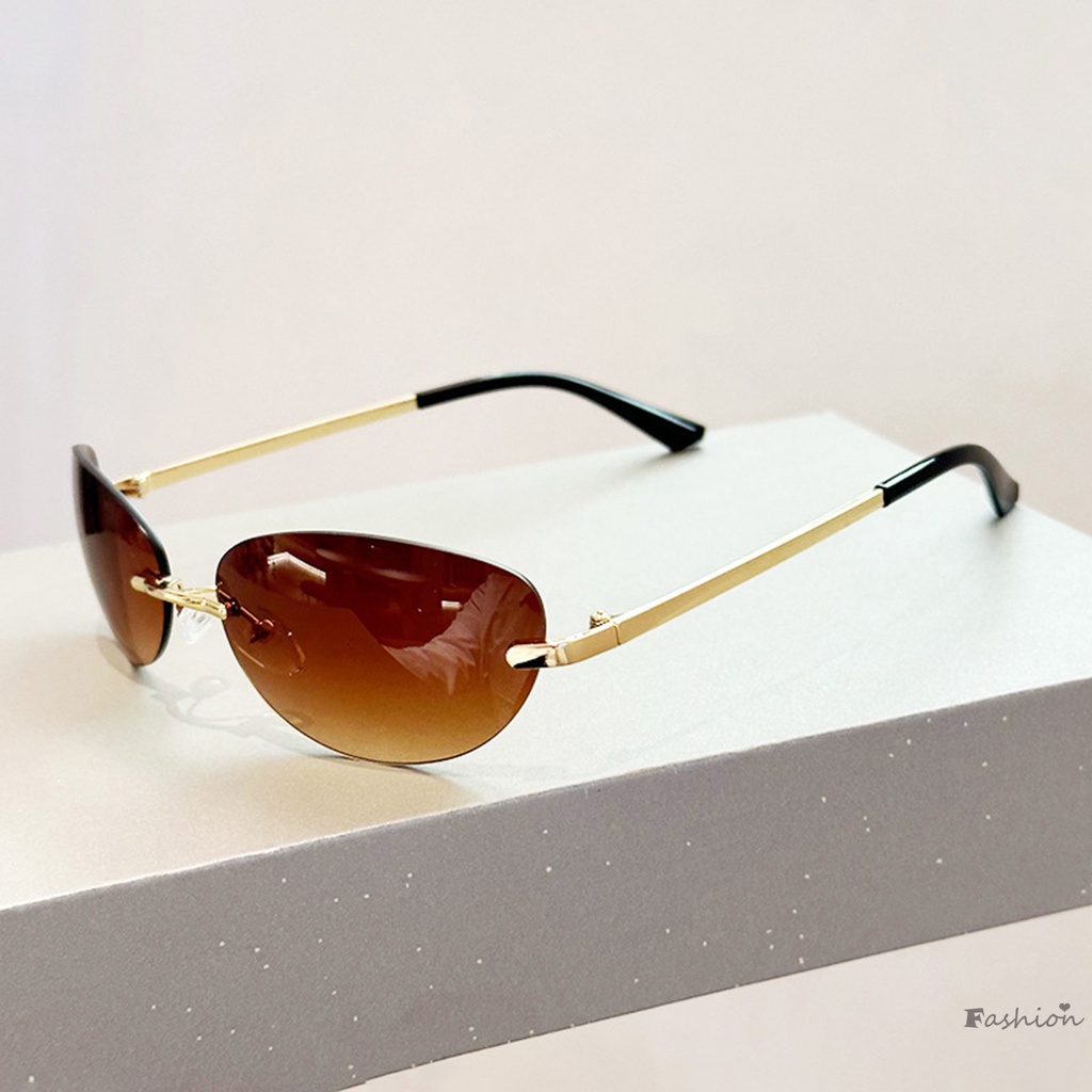 Kính Mát Gọng Oval Chống Tia UV400 Phong Cách Retro