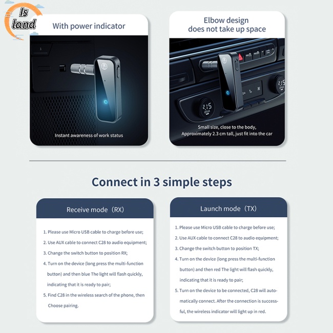 Thiết Bị Truyền Nhận Tín Hiệu Âm Thanh Bluetooth 5.0 2 Trong 1 Cho Điện Thoại Di Động