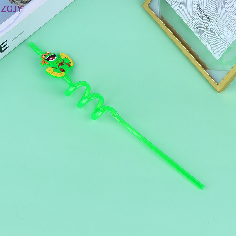 Set 2 / 6 Ống Hút Họa Tiết Hoạt Hình Dễ Thương Trang Trí Tiệc Sinh Nhật Cho Bé Mới