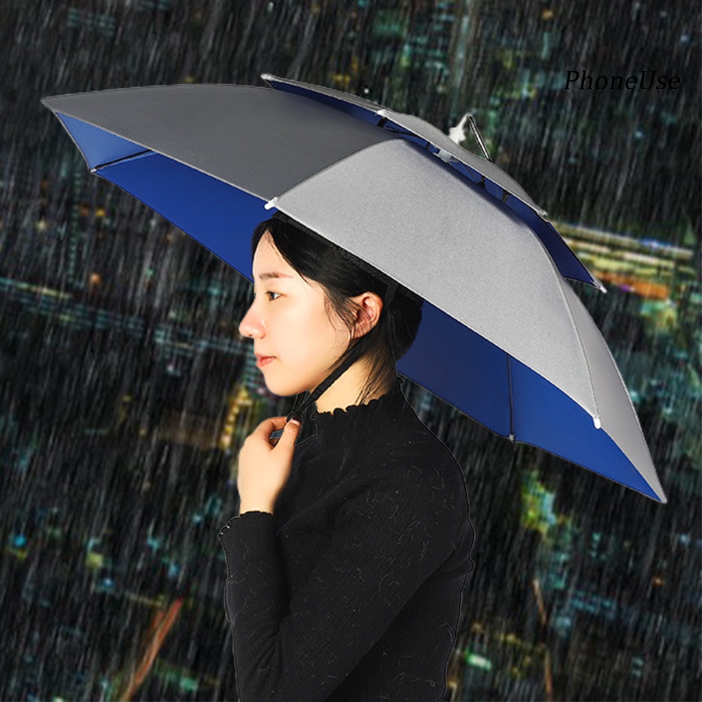 Dù Che Mưa Nắng Hai Lớp 77cm Có Dây Đeo Co Giãn Tiện Dụng