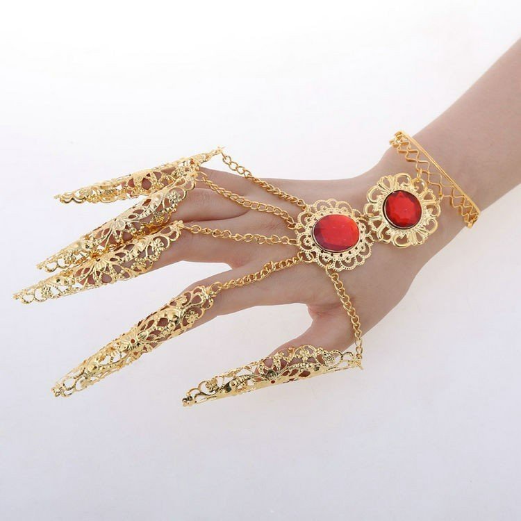 Móng tay cổ trang ngón tay múa dâng Phật 2023 đính đá đỏ Giangpkc  Phụ kiện cưới Giang