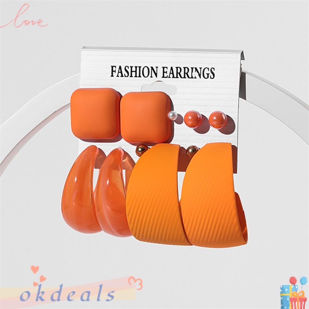 Khuyên Tai Chuỗi Tua Rua Resin Thời Trang