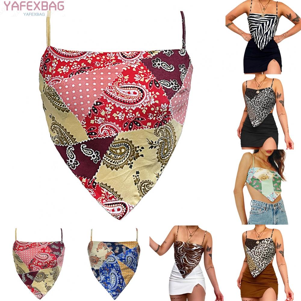 Áo Croptop Sát Nách Hoạ Tiết In Thiết Kế Hở Lưng Quyến Rũ