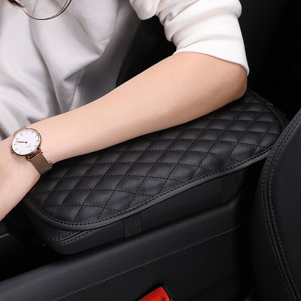 Car Armrest Cover Center Console Faux Leather Waterproof Seat Box Auto Pad [Q/13]