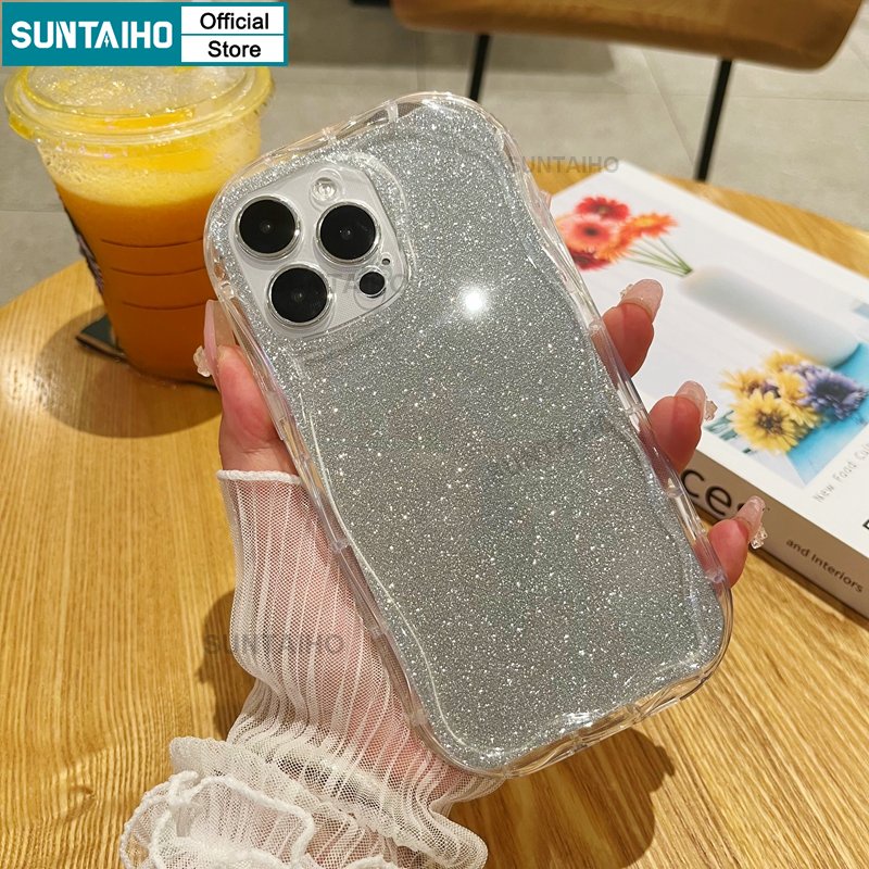 Suntaiho Ốp lưng ốp iphone Ốp Điện Thoại Silicon Mềm Trong Suốt Lấp Lánh Chống Vỡ Cho ốp iphone 11 14 11 Pro Max 13 12 Pro Max IP 7 8 Plus XR XS Max