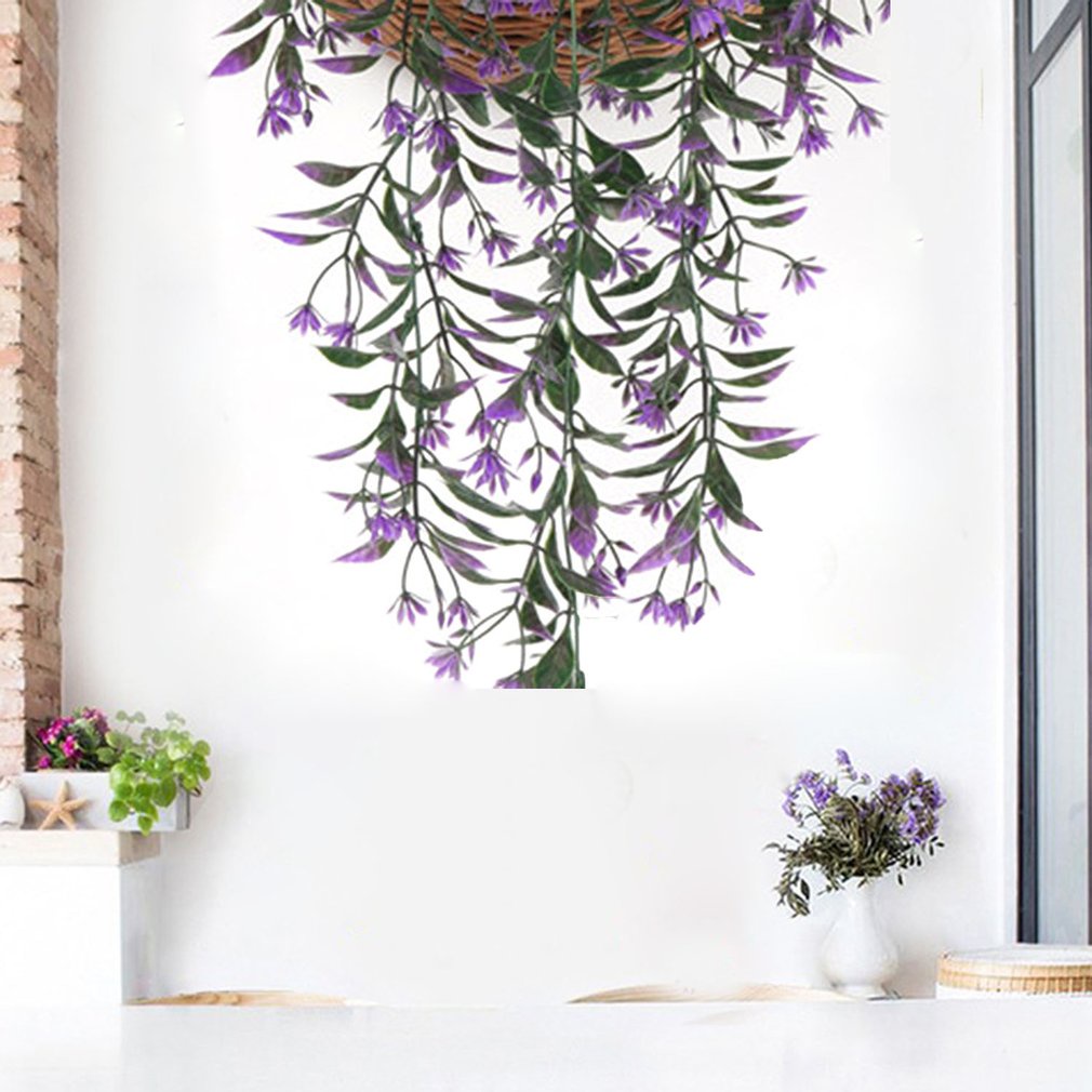 =Christmas=78CM Artificial Hanging Flower Plant Fake Vine Willow Rattan Flowers
