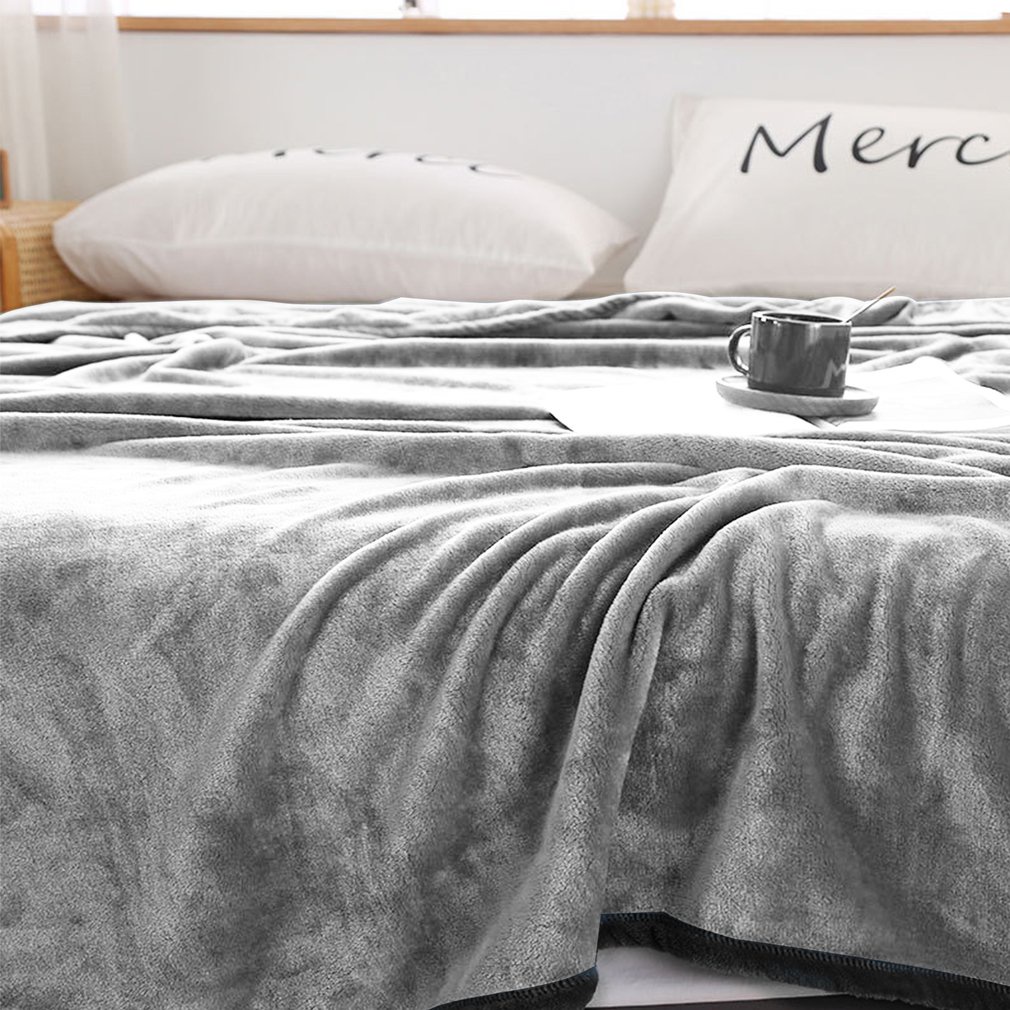 =Christmas=100x150CM Flannel Blanket Hemming Single-layer Double-sided Fleece Warm Sheet