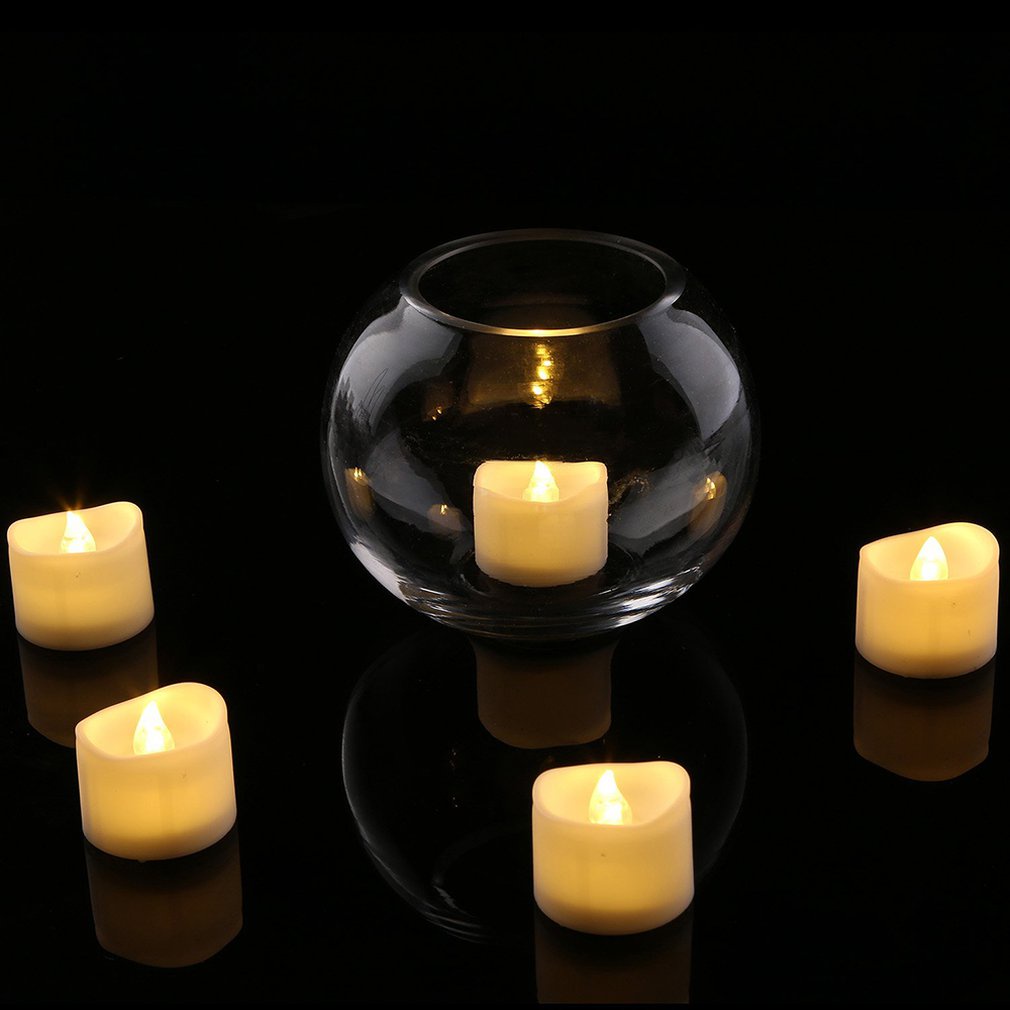 =Christmas=12Pcs Led Electronic Candle Light Realistic And Bright Flashing Bulb