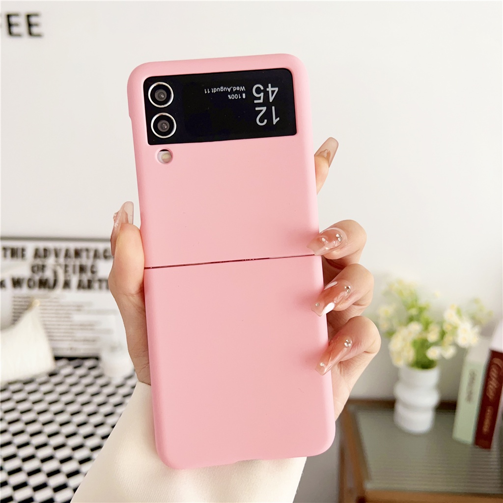 Ốp Điện Thoại Màu Trơn Đơn Giản Cho Samsung Galaxy Z Flip 3 4 5G Z Flip3 Zflip3 Flip4 Zflip4