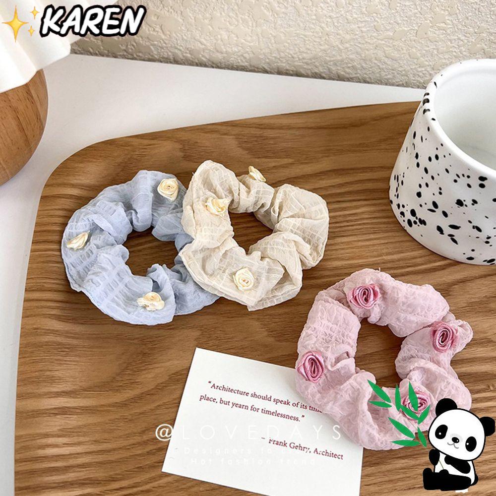 Dây Buộc Tóc Co Giãn Đính Hoa Xinh Xắn