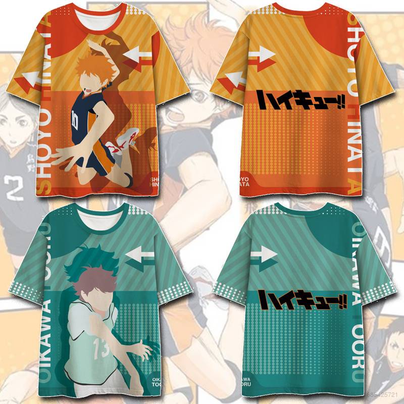 Áo Thun Tay Ngắn Dáng Rộng In Hình Anime Haikyuu Hinata Kenma Thời Trang Unisex
