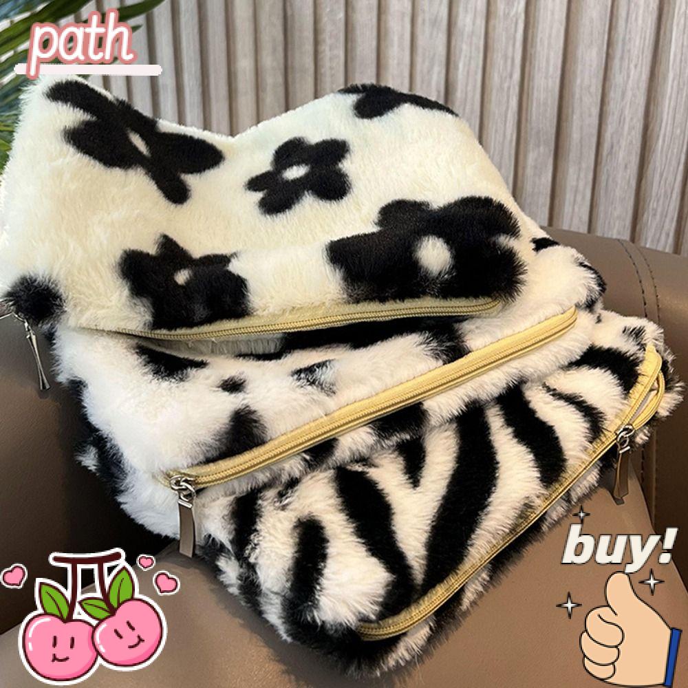 Túi Lông Xù Đựng Mỹ Phẩm Cầm Tay Du Lịch Tiện Dụng