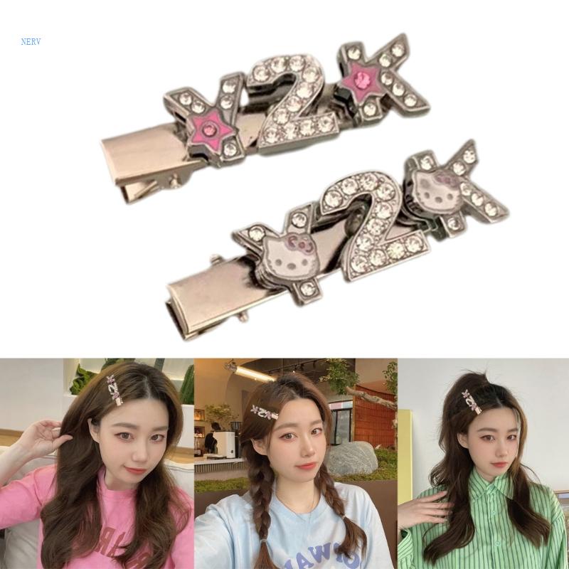 Kẹp Tóc Mỏ Vịt Đính Đá Chữ Y2K Thời Trang Mùa Hè Cho Bạn Gái