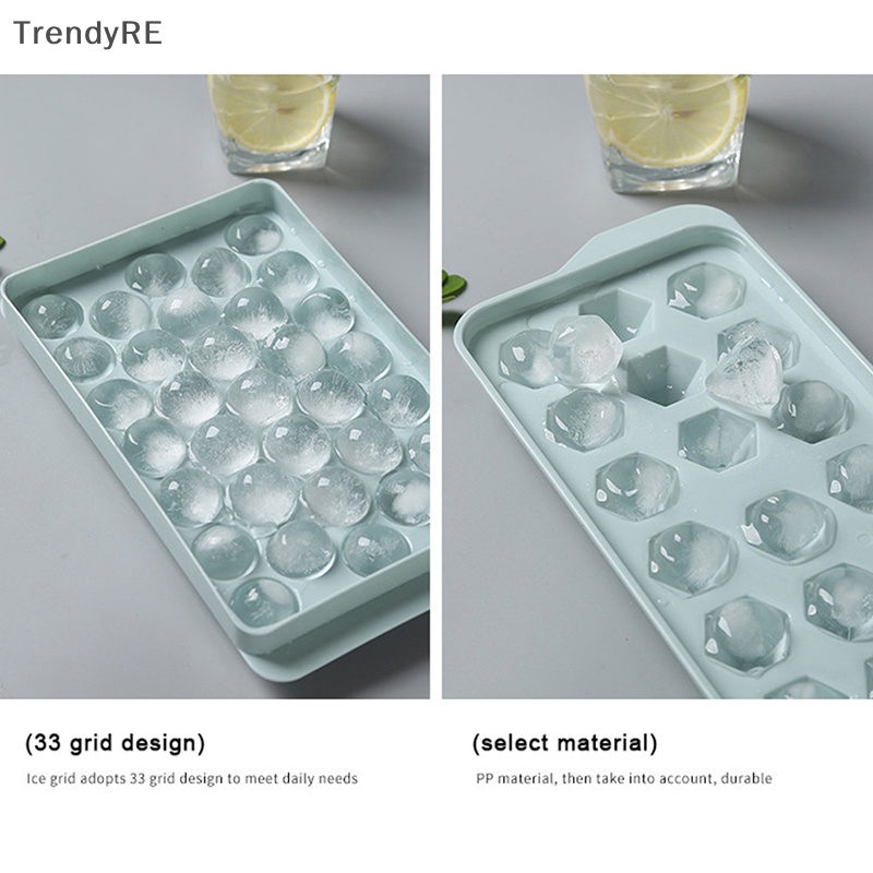 1 Khuôn Làm Đá Tròn 3D Bằng Nhựa Có Nắp Đậy