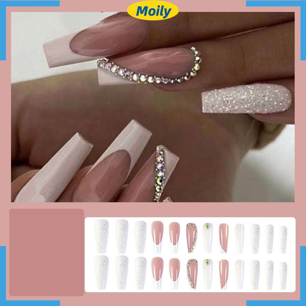 Bộ Móng Tay Giả Dạng Nhấn Che Phủ Toàn Diện Kiểu Pháp
