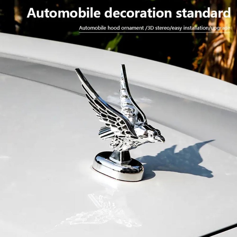 1 Miếng Dán Trang Trí Xe Hơi Hình Chim Đại Bàng 3D Bằng Nhựa Độc Đáo DIY