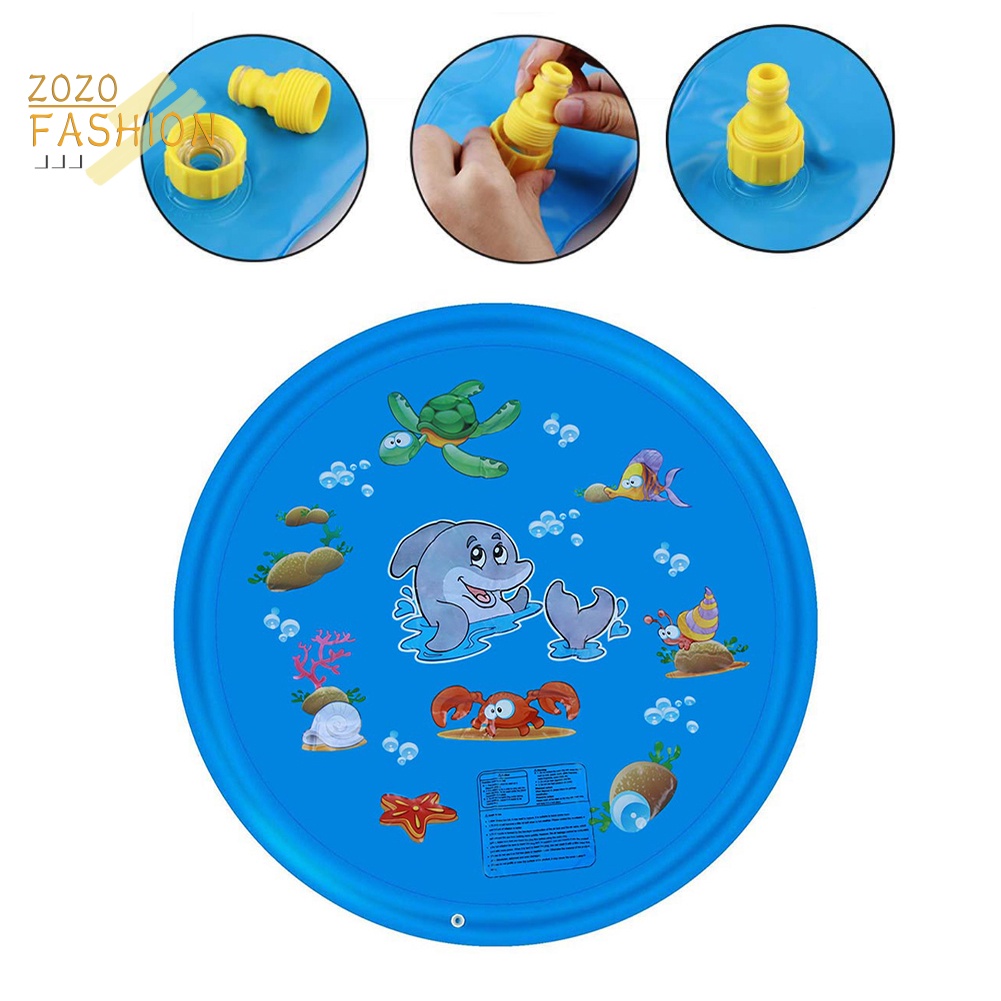 Thảm Bơm Hơi Phun Nước Hình Động Vật Biển Vui Nhộn Cho Bé Chơi Ngoài Trời