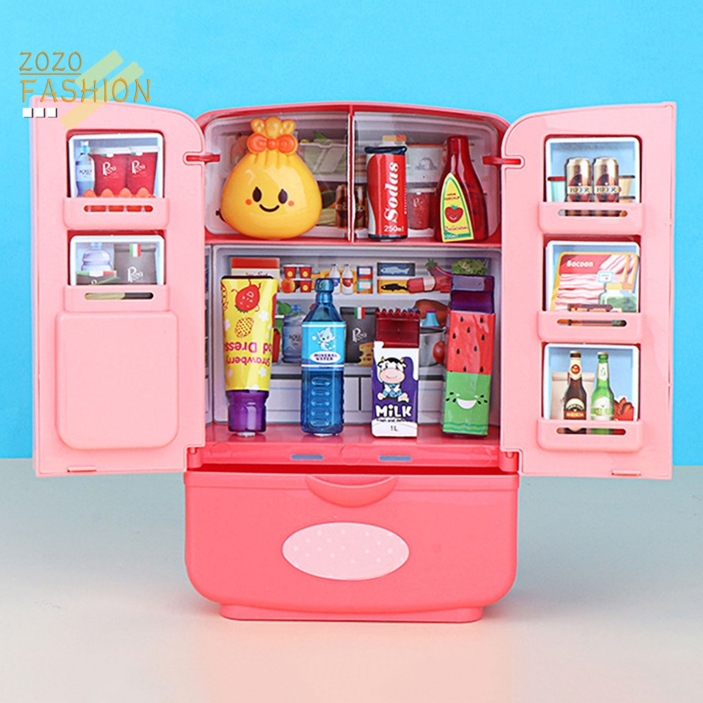 Tủ Lạnh Đồ Chơi Mini Hai Cửa Trang Trí Nhà Búp Bê