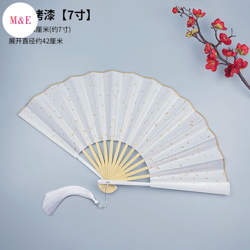 Quạt Xếp Hai Mặt Bằng Vải Lụa Tre Kích Thước 23 / 27 / 30 / 33 cm Phong Cách Cổ Điển