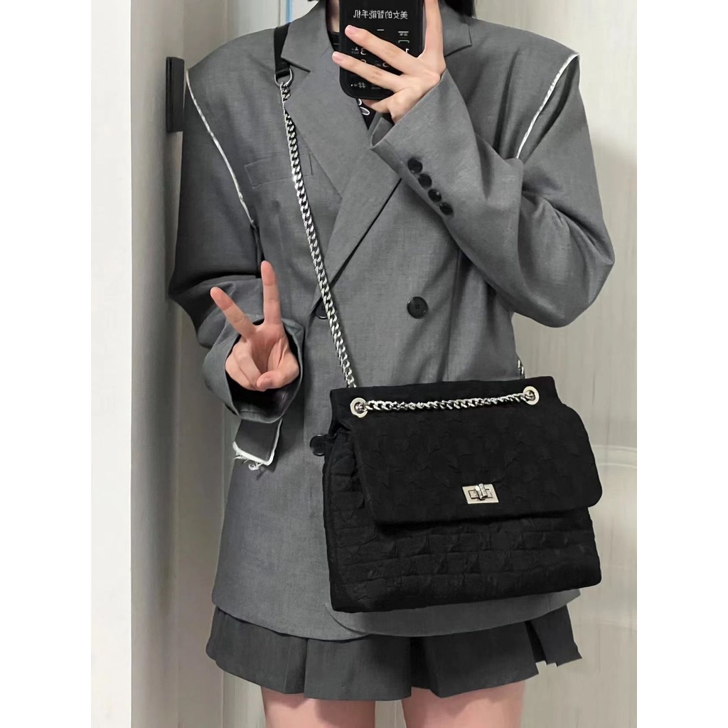 Laxmi Túi Xách Nữ Đeo Vai Họa Tiết Kẻ Sọc Thời Trang Cao Cấp