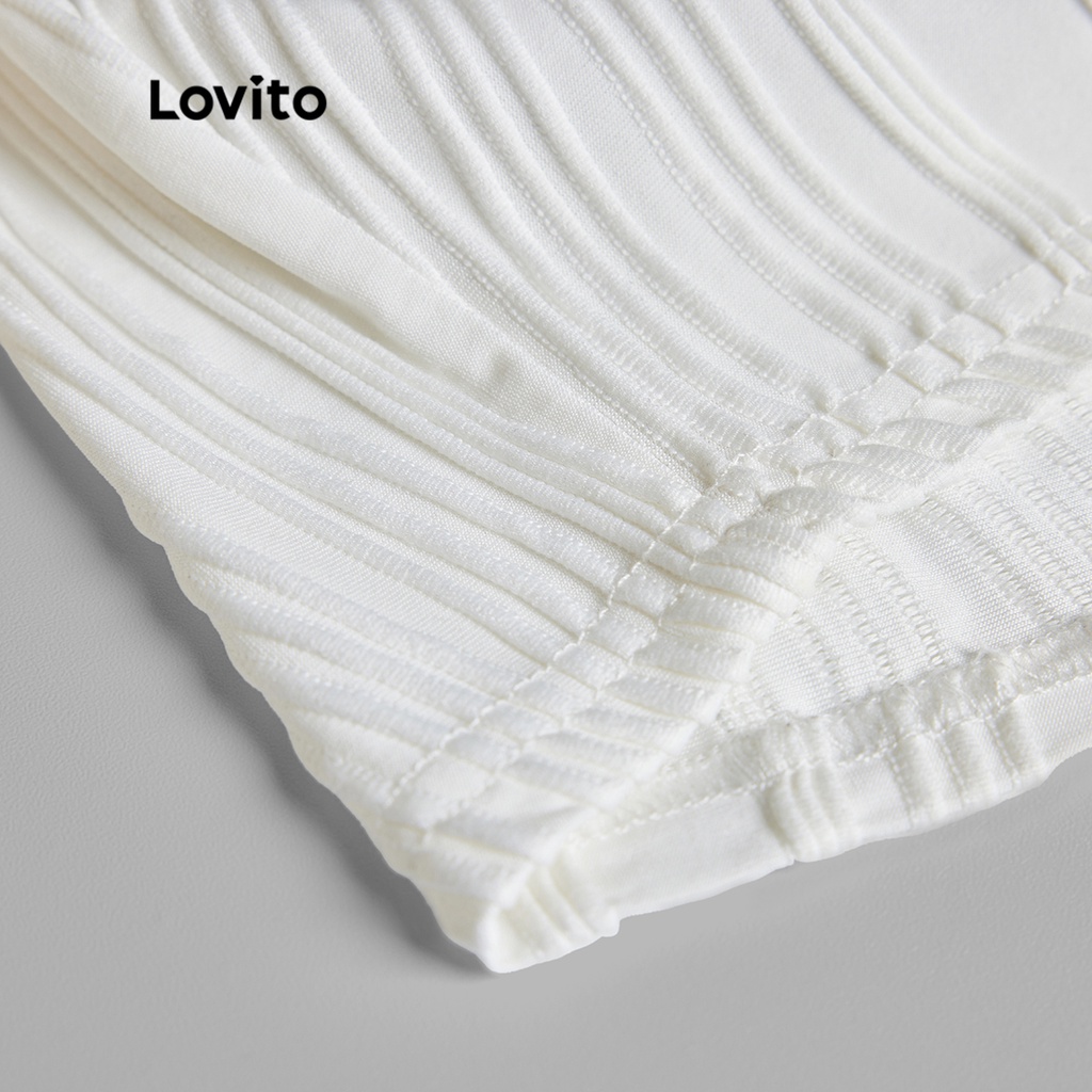 Áo sát nách Lovito lưng trần màu trơn vintage cho nữ L49ED018 (màu trắng)