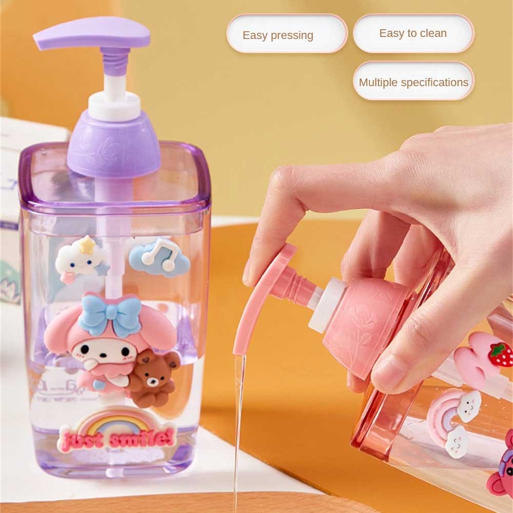 SANRIO Chai Đựng Dầu Gội / Sữa Tắm Dạng Nhấn Trong Suốt Hình Hello Kitty 420ml