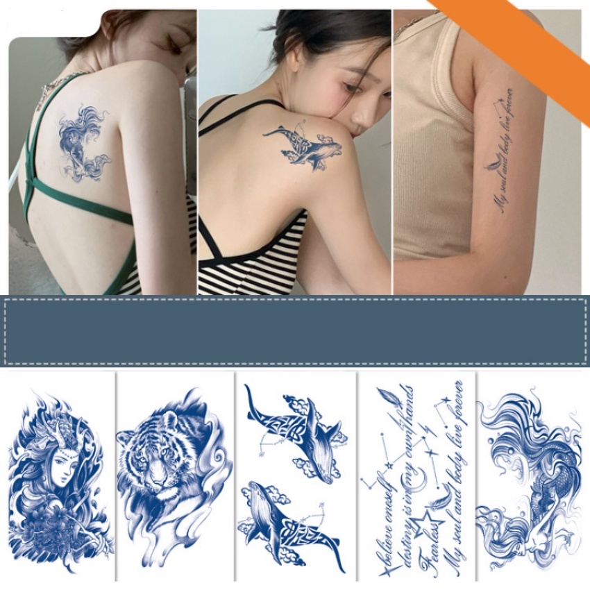 Hình Xăm Tạm Thời Geisha Totem Nhật Bản Bán Vĩnh Viễn Chống Nước Trang Trí Cơ Thể Cho Nam Và Nữ