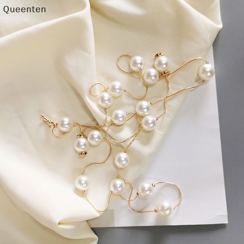 Thắt Lưng Dây Xích Mảnh Đính Ngọc Trai Cho Nữ