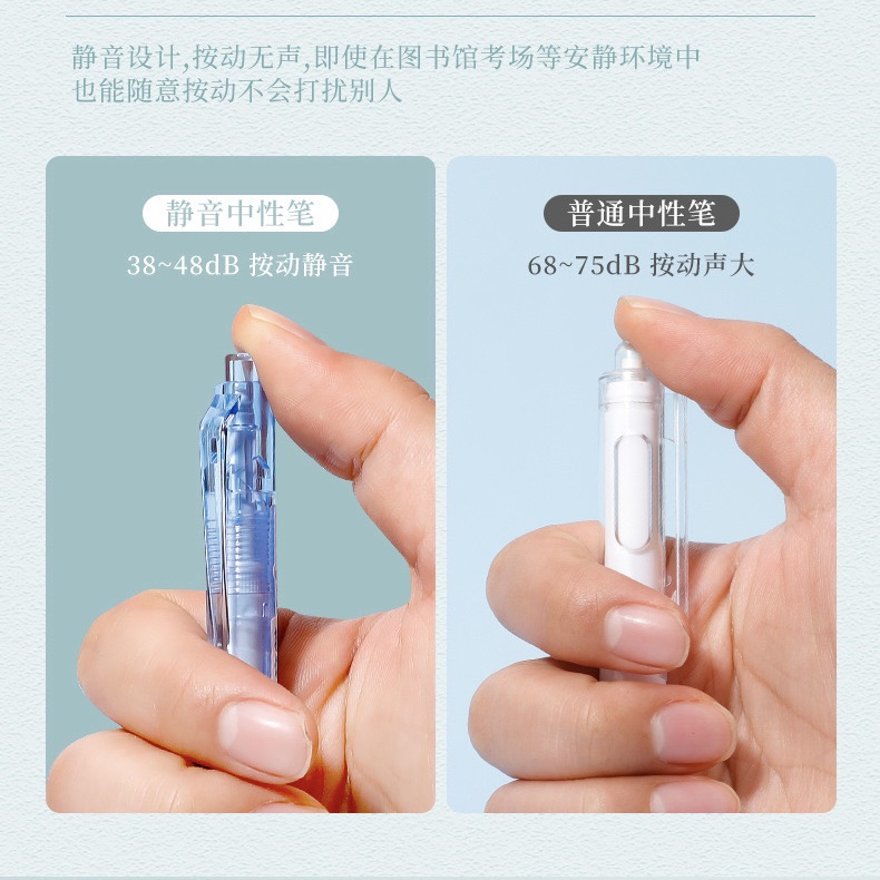 Bút Gel DOMI DM-921A Silent mực đen/ Bút bấm êm ngòi 0.5 mm