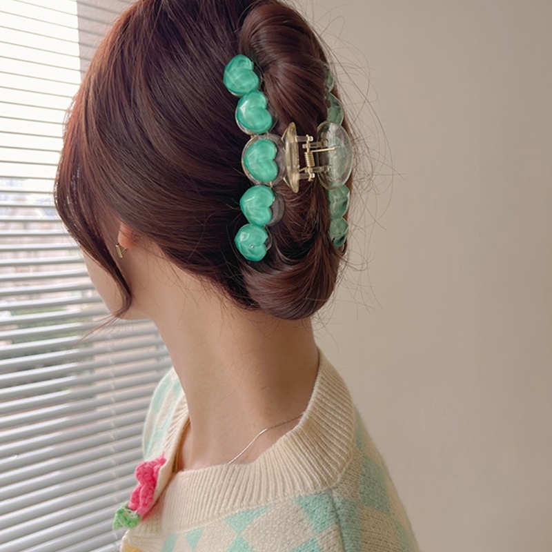 Kẹp Tóc Hình Trái Tim Bằng Nhựa Resin Xinh Xắn Cho Nữ