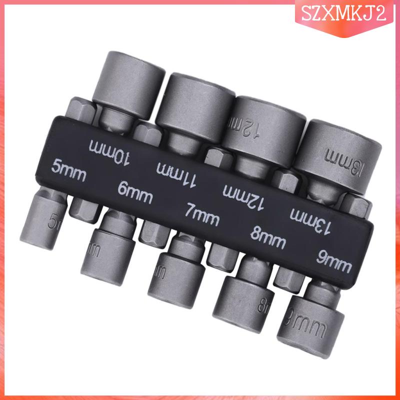 Set 9 Mũi Khoan Bằng Thép 5mm-13mm Mạ Crom