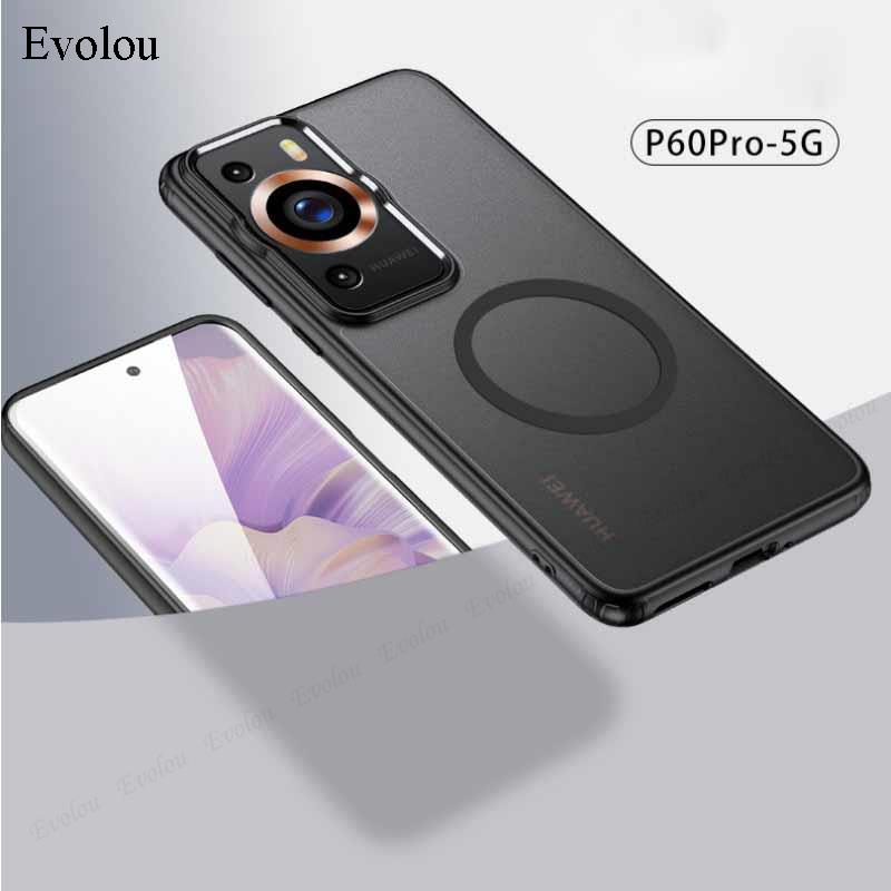Ốp Điện Thoại PC Cứng Mặt Nhám Kèm Móc Xỏ Ngón Nam Châm Cho Huawei P60 Pro Huawei P60 5G