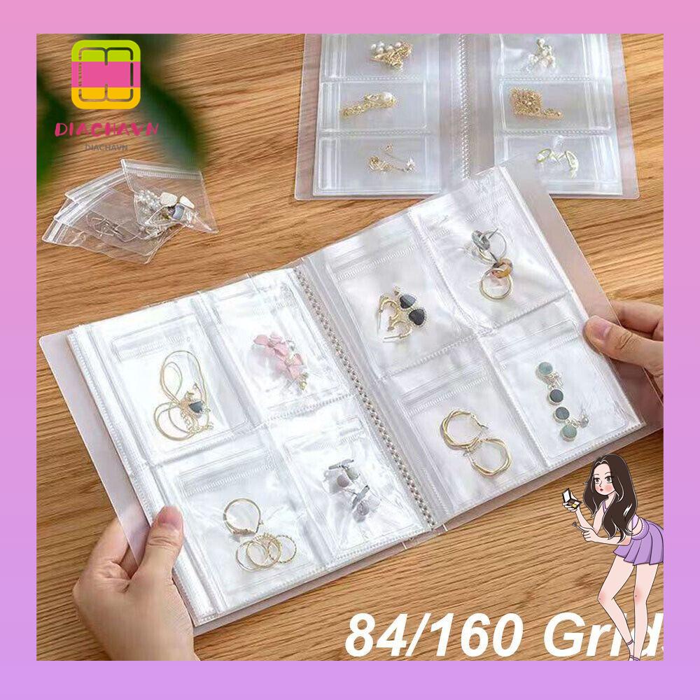 Túi Zip Trong Suốt 84 / 160 Ngăn Đựng Trang Sức Chống Oxy Hóa Tiện Dụng