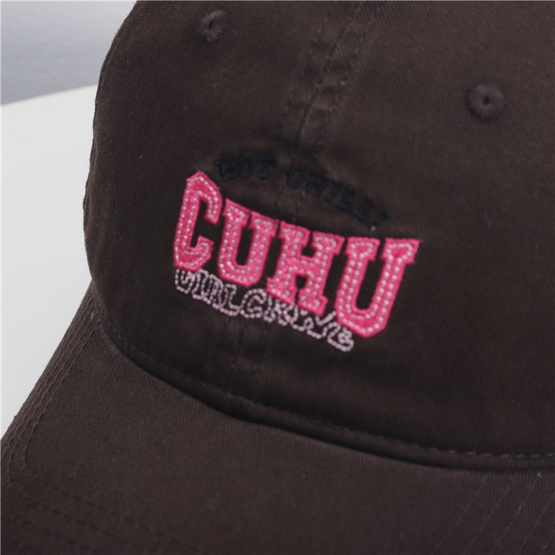 LINJW Mũ Lưỡi Trai Cotton Mềm Thoáng Khí Thêu Chữ Thời Trang Mùa Hè Cho Nam Nữ