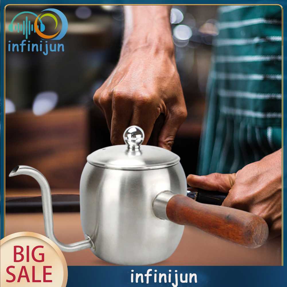 Ấm Đun Nước Bằng Thép Không Gỉ Cổ Ngỗng Chống Rỉ Sét Cho Pha Cà Phê / Nhà Hàng