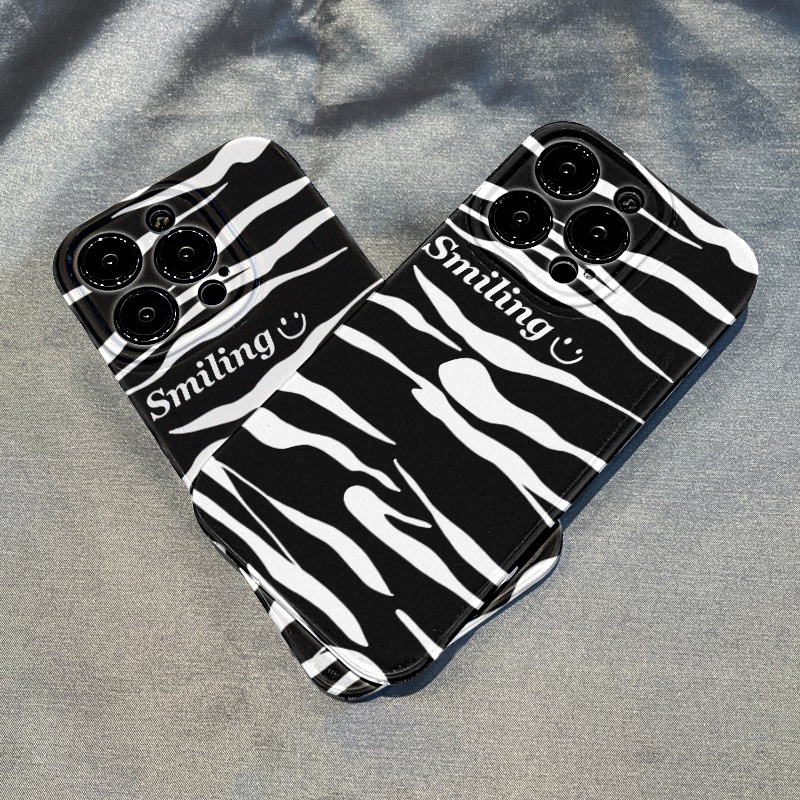 Ốp Điện Thoại Họa Tiết Trắng Đen Cho iphone14promax / 13 / 12 / 11 / XR / XS / X / XSMAX / 7 / 8PLUS