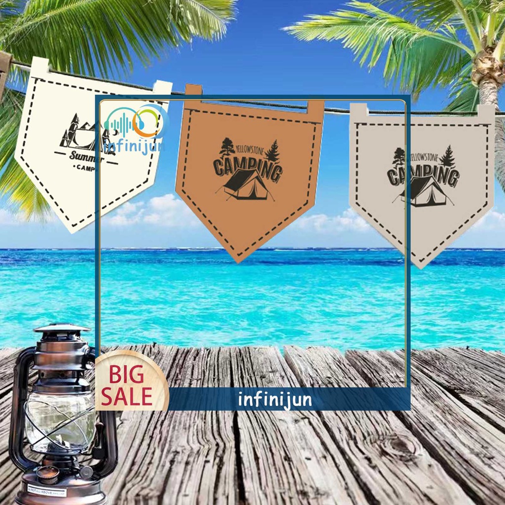 Bộ 12 Lá Cờ Treo Cắm Trại Có Thể Điều Chỉnh Độ Dài Tiện Dụng