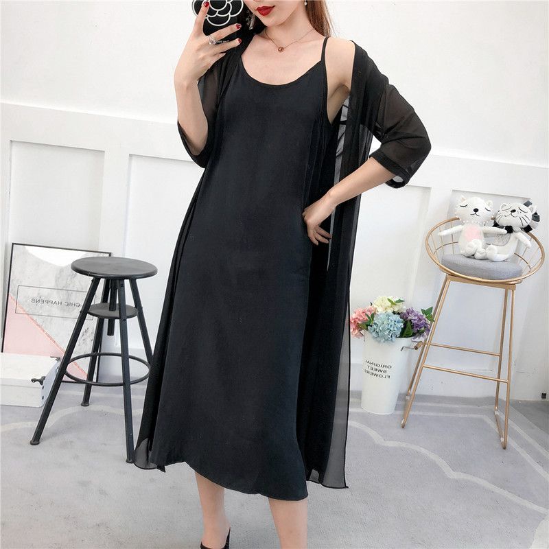 M &amp; E Áo Khoác Cardigan Chiffon Mỏng Dáng Dài Vừa Vặn Chống Nắng Phong Cách Mới 2020 Mùa Hè Cho Nữ