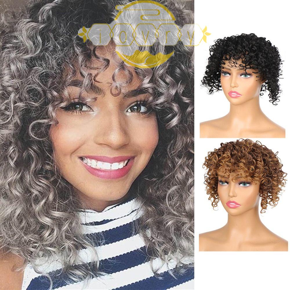 Bộ Tóc Giả Màu Nâu Ngà Chất Lượng Cao Che Phủ Tóc Giả Bằng Sợi Tổng Hợp Chịu Nhiệt Cao Dành Cho Nữ