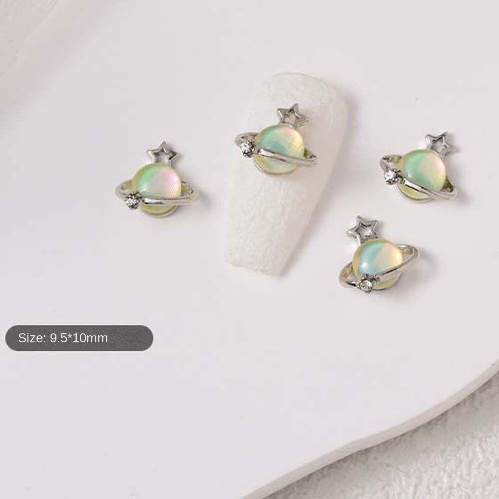 Phụ Kiện Trang Trí Móng Tay Hình Hành Tinh Độc Đáo|Phụ Kiện Trang Trí Móng Tay 3D Bằng Hợp Kim Màu Sắc Lấp Lánh Dành Cho Nữ