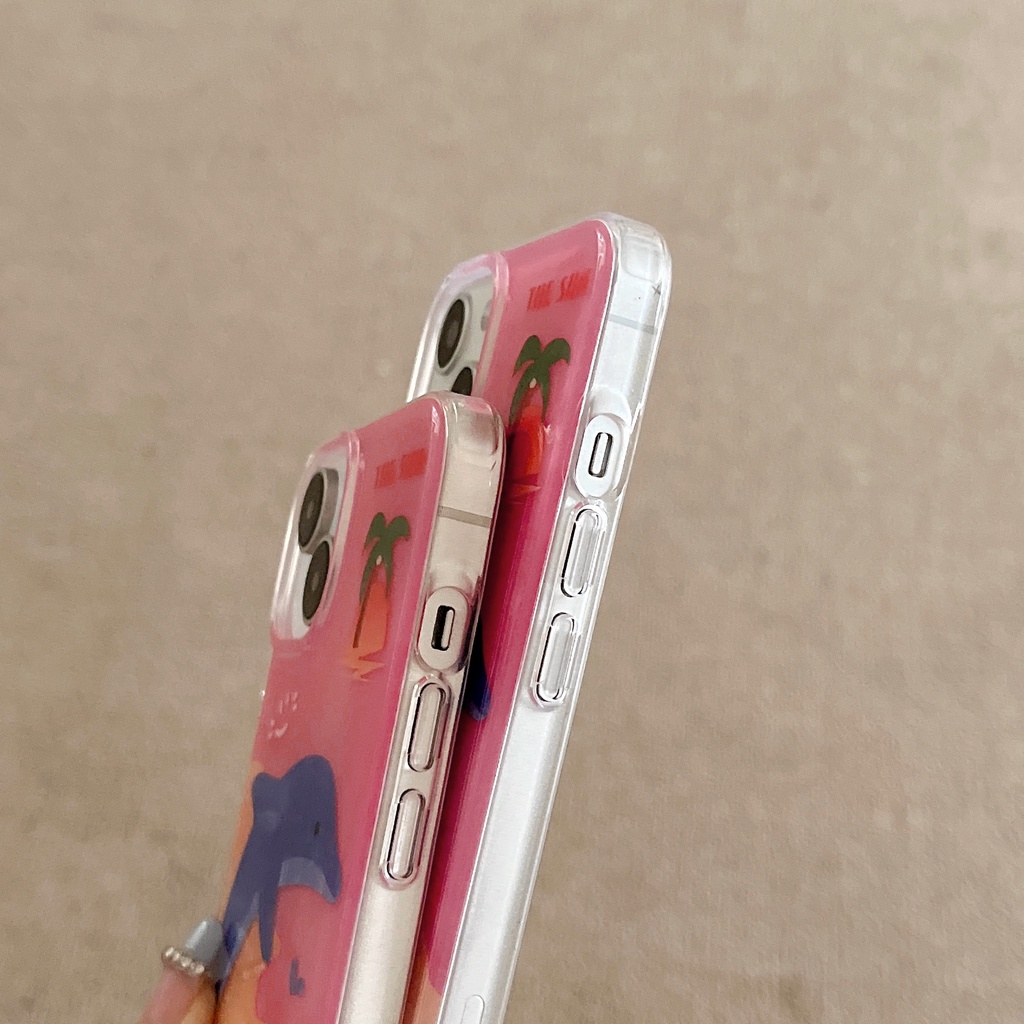Ốp Điện Thoại IMD Hai Mặt Chống Sốc Hình Cá Heo Cho IPhone 14 13 12 11 Pro Max