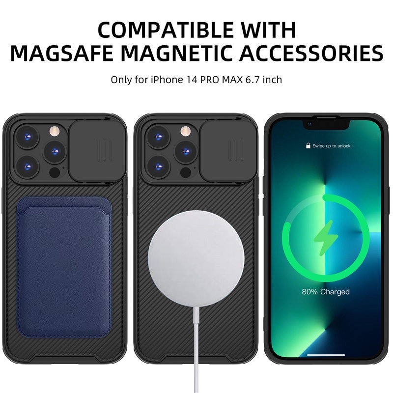 Ốp Điện Thoại PC + TPU Có Nắp Trượt Bảo Vệ Camera Cho iPhone 14 Pro Max iPhone 13 12 Pro Max 13 mini 14 Plus