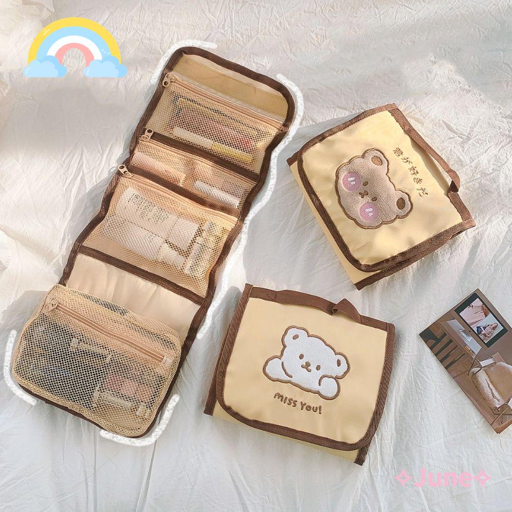 Túi Đựng Đồ Trang Điểm Cỡ Lớn Họa Tiết Gấu Đáng Yêu