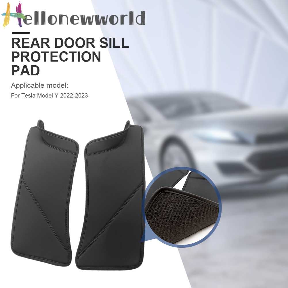 1 Cặp Đệm Da PU Chống Bẩn Bảo Vệ Cửa Sau Xe Hơi Tesla Model Y 22-23
