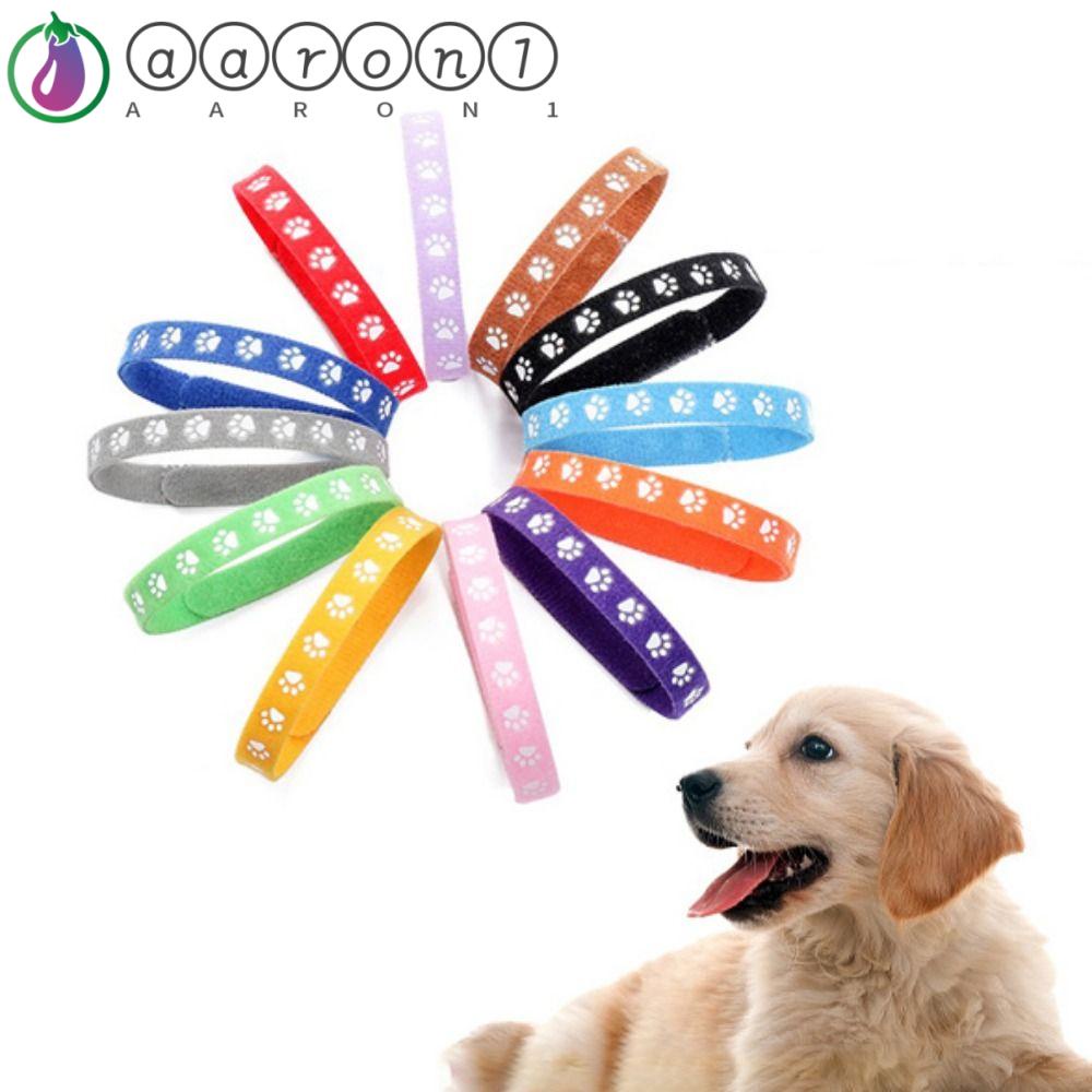Set 6 Vòng Cổ Tự Dính Bằng Sợi Polyester Dễ Thương Có Thể Điều Chỉnh Cho Thú Cưng AARON1