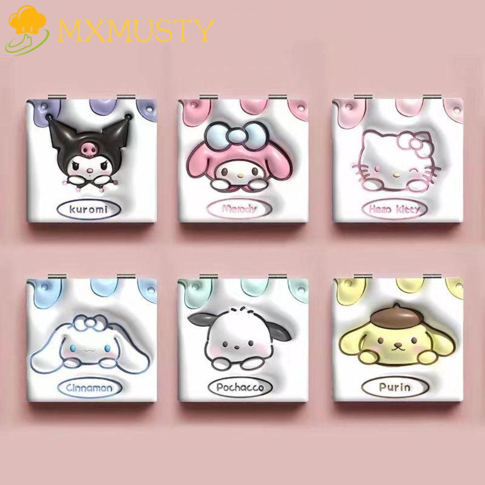 Gương Trang Điểm Mini Hình Cinnamoroll Hoạt Hình Có Thể Gấp Gọn Tiện Dụng Mang Theo Du Lịch